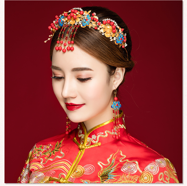 來唯美新娘古風額飾，皇冠結婚婚禮配飾