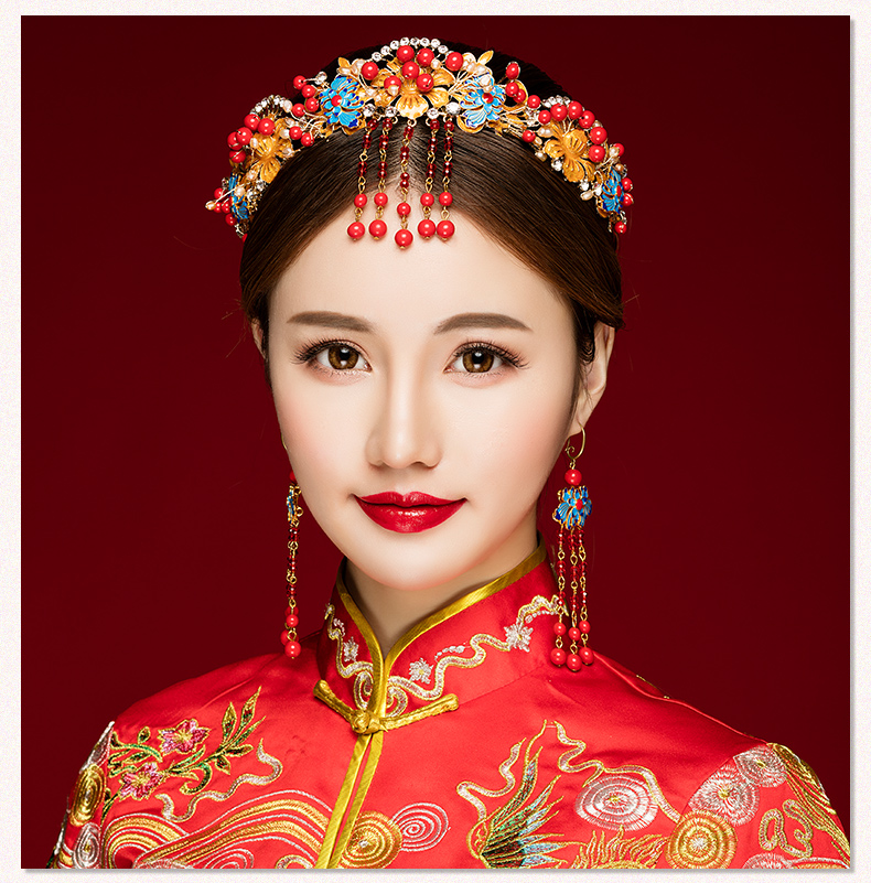 來唯美新娘古風額飾，皇冠結婚婚禮配飾