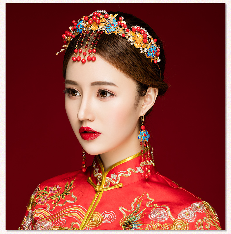 來唯美新娘古風額飾，皇冠結婚婚禮配飾