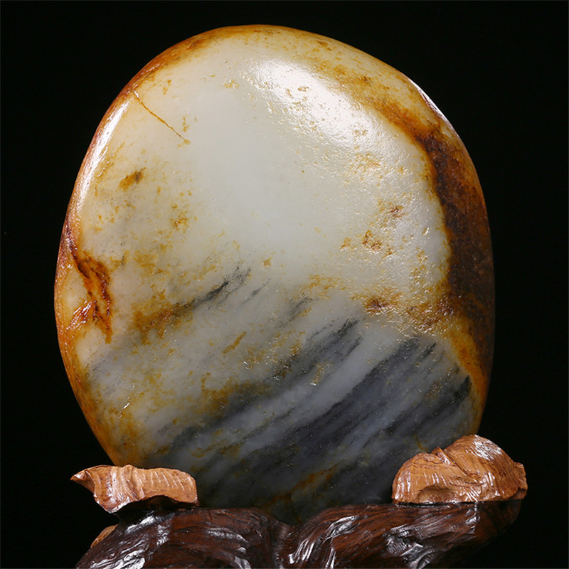 平步青云天然白玉鷺鷥擺飾，和田玉籽料真皮原