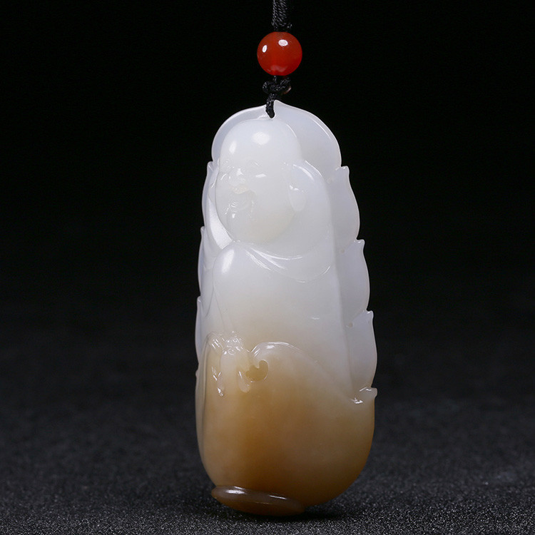 夫妻和田玉掛墜，玉佛觀音彌勒佛項(xiàng)鏈