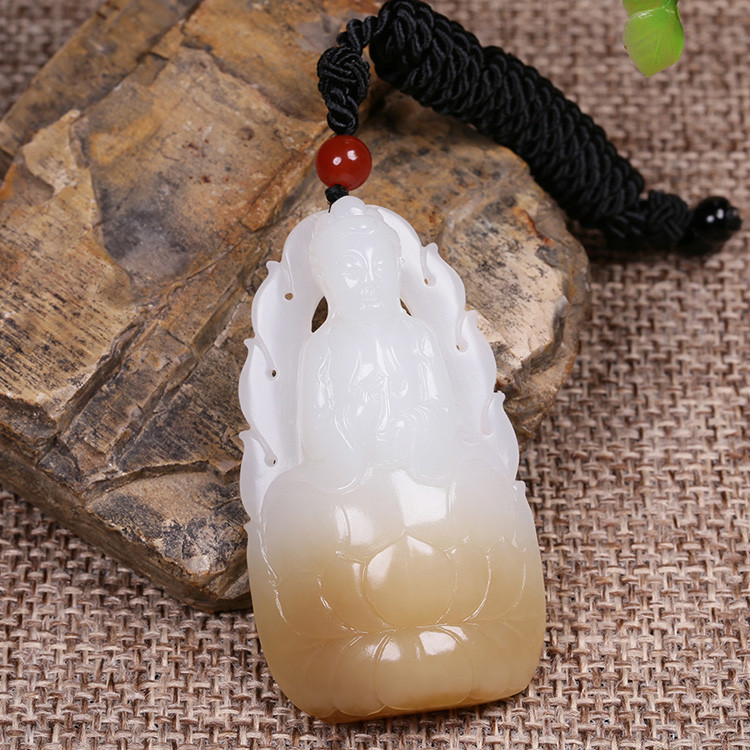 夫妻和田玉掛墜，玉佛觀音彌勒佛項(xiàng)鏈