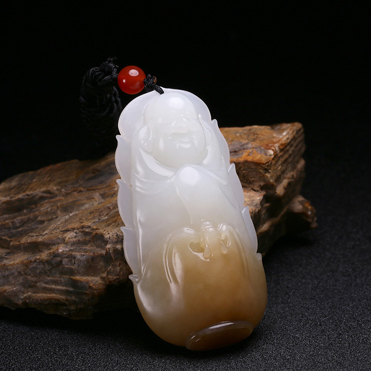 夫妻和田玉掛墜，玉佛觀音彌勒佛項(xiàng)鏈