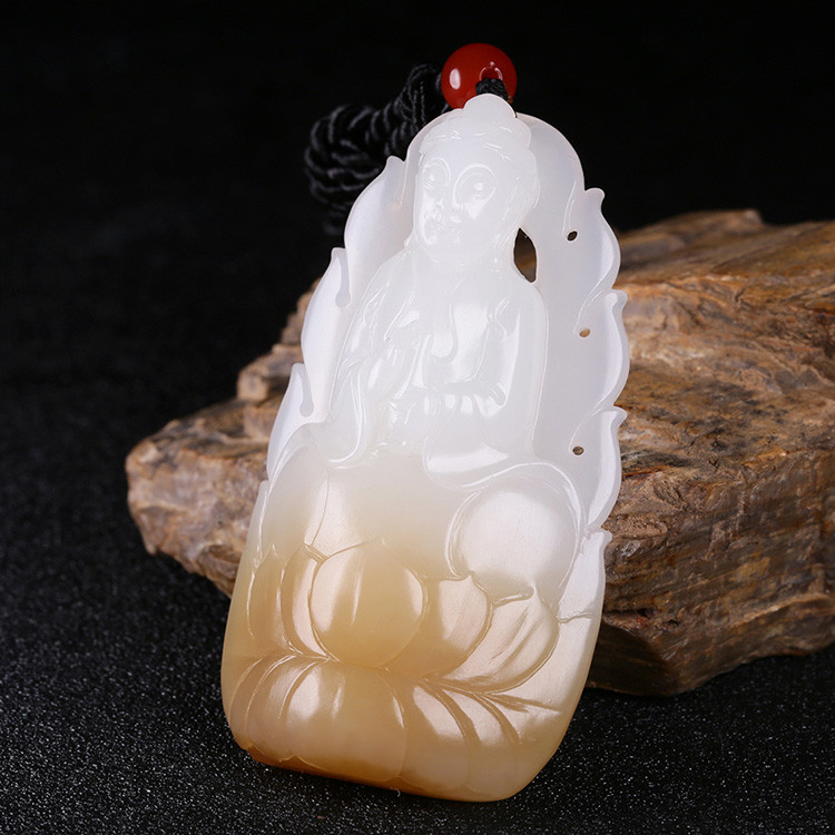 夫妻和田玉掛墜，玉佛觀音彌勒佛項(xiàng)鏈