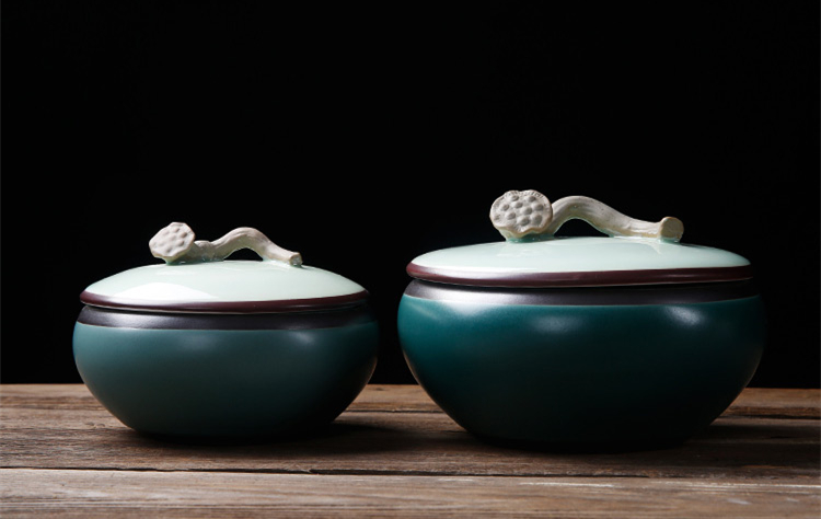 中式古典陶瓷禮盒茶葉罐，普洱醒茶葉包裝密封