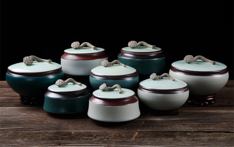 中式古典陶瓷禮盒茶葉罐，普洱醒茶葉包裝密封