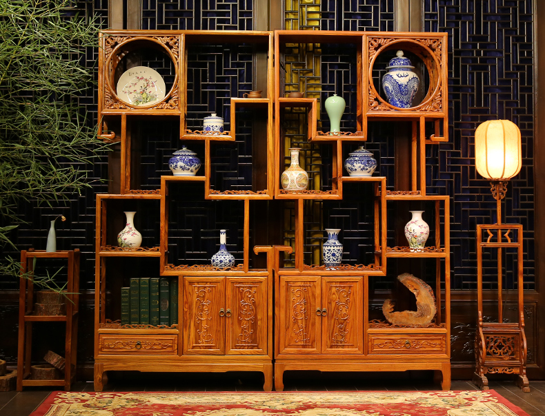 全實木中式隔斷仿古博古架，家具多寶閣格置物