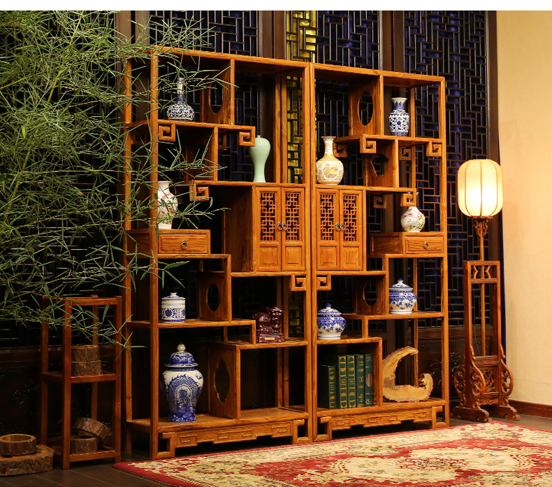全實木中式隔斷仿古博古架，家具多寶閣格置物