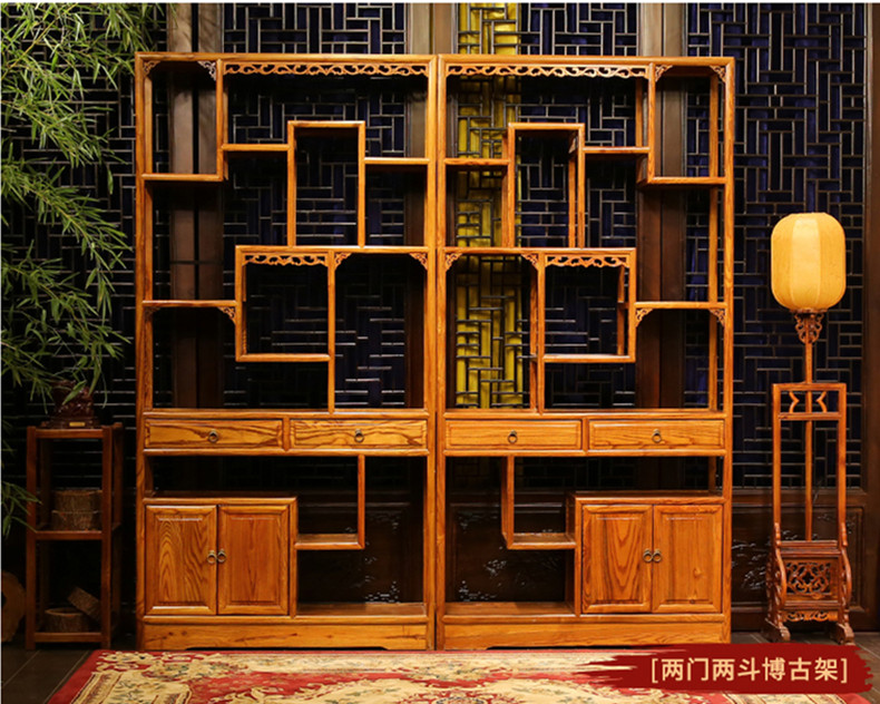 全實木中式隔斷仿古博古架，家具多寶閣格置物