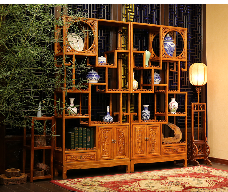 全實木中式隔斷仿古博古架，家具多寶閣格置物