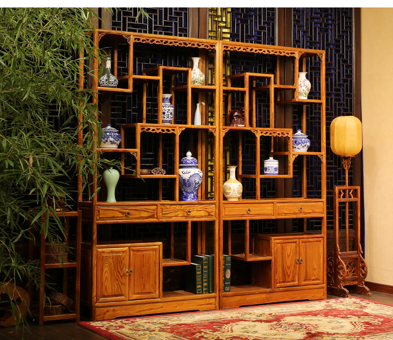全實木中式隔斷仿古博古架，家具多寶閣格置物