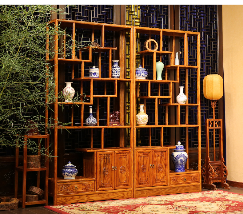 全實木中式隔斷仿古博古架，家具多寶閣格置物