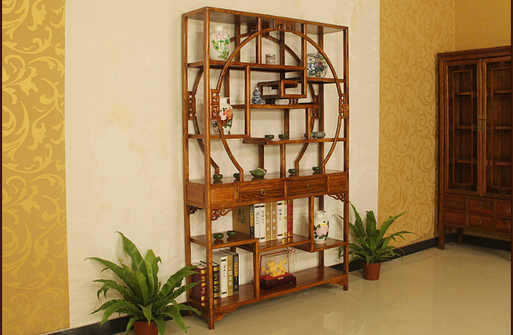 古典南榆木1.2米多寶閣博古架，成列架展示架古