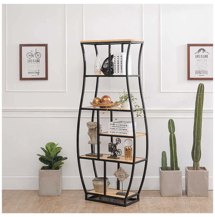 書架鐵藝展示架復古博古架，創(chuàng)意置物架隔斷多