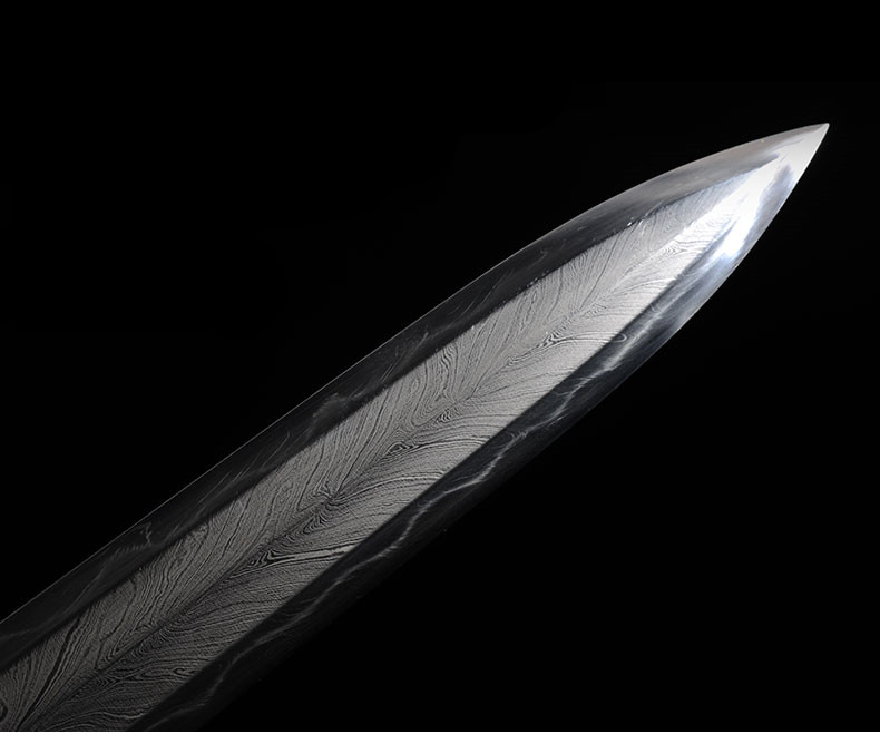 精美鎏金銀唐劍之王，冷兵器羽毛紋寶劍