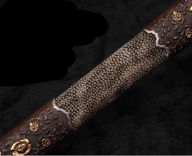 精美鎏金銀唐劍之王，冷兵器羽毛紋寶劍