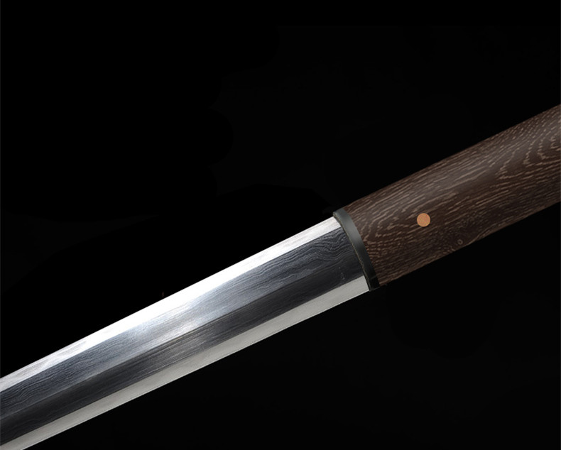 紫檀八面唐劍冷兵器，刀劍手工花紋鋼一體長劍