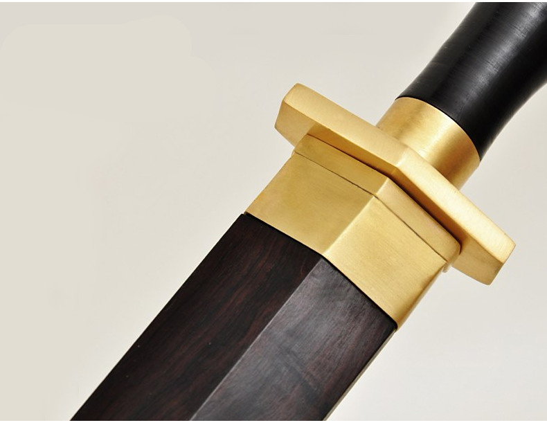 銅裝紫檀漢劍寶劍，工藝品花鋼紋一體刀