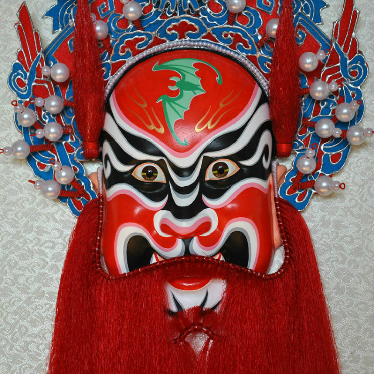 鐘馗京劇臉譜掛件，鎮(zhèn)宅辟邪工藝品家具掛件