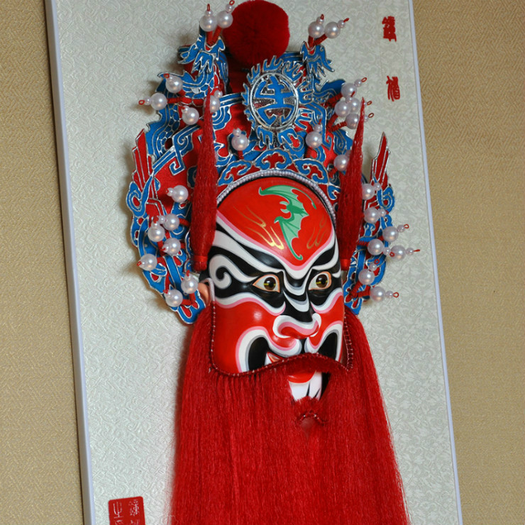 鐘馗京劇臉譜掛件，鎮(zhèn)宅辟邪工藝品家具掛件