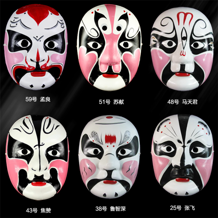 多彩京劇臉譜面具，中國京劇臉譜掛件