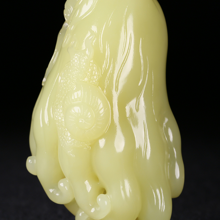 和田黃玉佛手瓜玉掛件，天然玉石項(xiàng)鏈玉把件