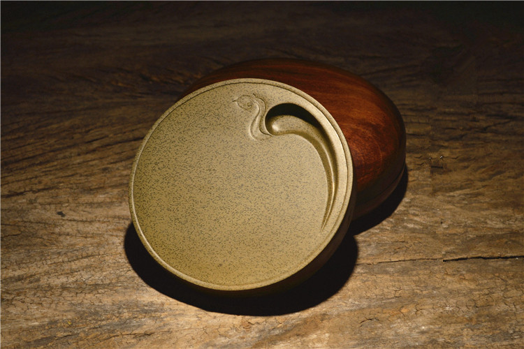 老坑黃魚子原石籽料硯臺，四大名硯歙硯硯臺