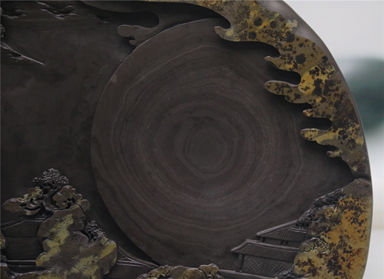 松山攬勝玉黛石硯臺(tái)，中國(guó)文房四寶硯臺(tái)