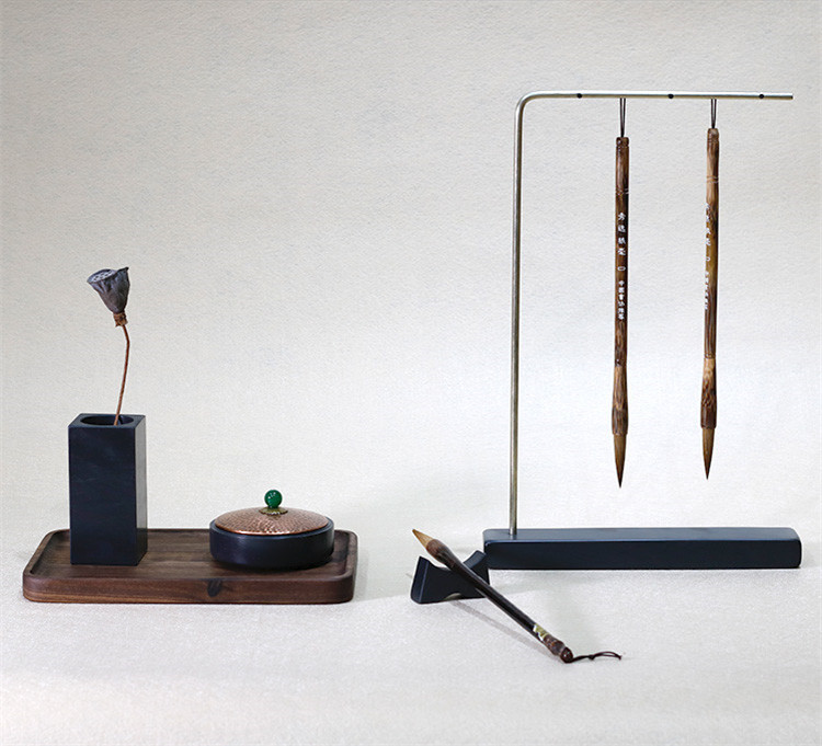 創(chuàng)意簡約毛筆筆掛筆架，中式書房文房精品