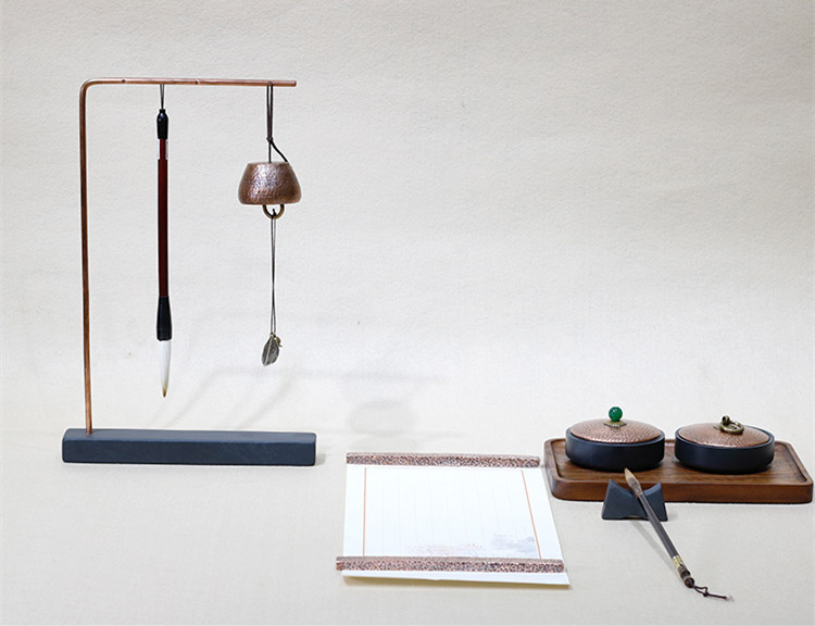 創(chuàng)意簡約毛筆筆掛筆架，中式書房文房精品