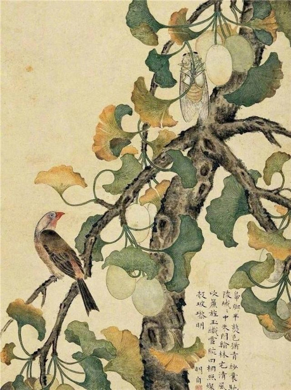 明清時代畫家陳明自繪畫的花卉動物