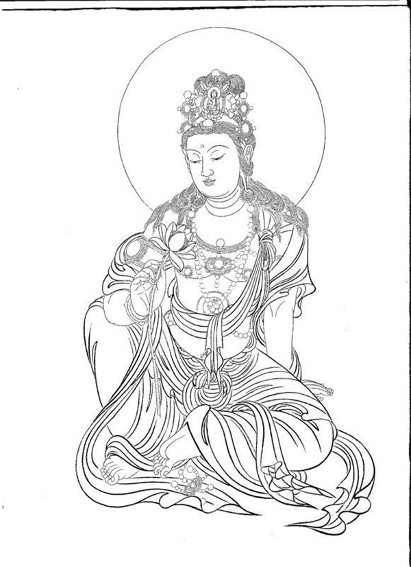 家佳樂文學(xué)繪畫技巧白描觀音圖
