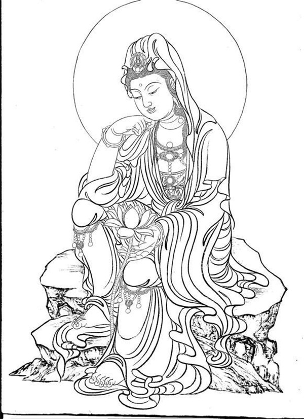 家佳樂文學(xué)繪畫技巧白描觀音圖