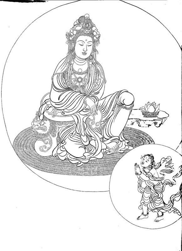 家佳樂文學(xué)繪畫技巧白描觀音圖