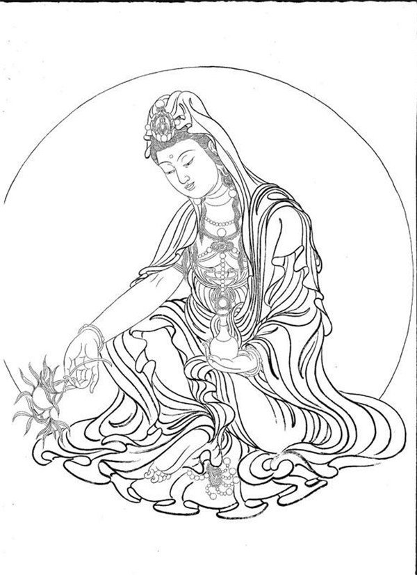 家佳樂(lè)文學(xué)繪畫技巧白描觀音圖