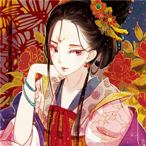 手繪風(fēng)格華貴古風(fēng)女子頭像，動(dòng)漫頭像女生頭像