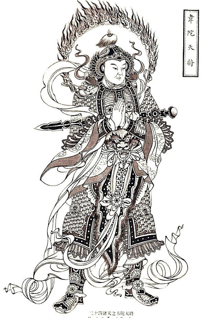 二十四諸天天神白描畫像