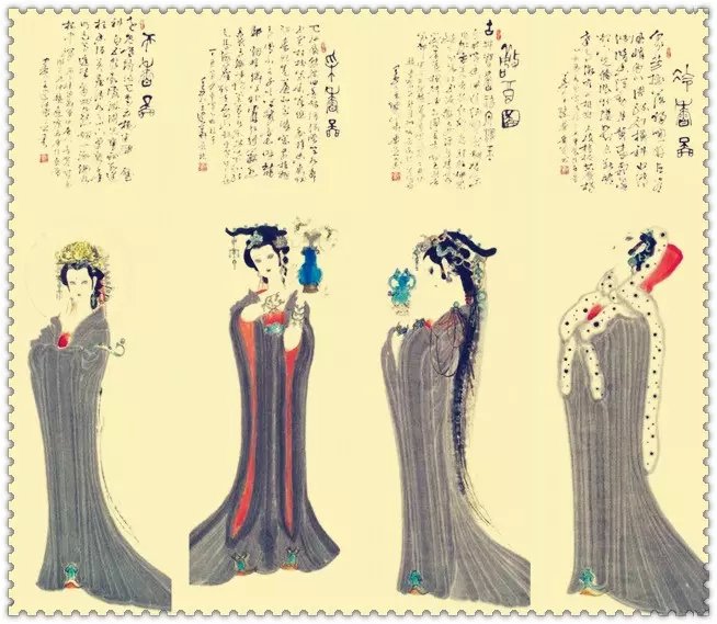 水墨四條屏山水花鳥國(guó)畫欣賞（一）