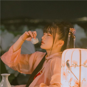 夜色杏粉小依獨(dú)醉酒古風(fēng)頭像，女生古風(fēng)頭像