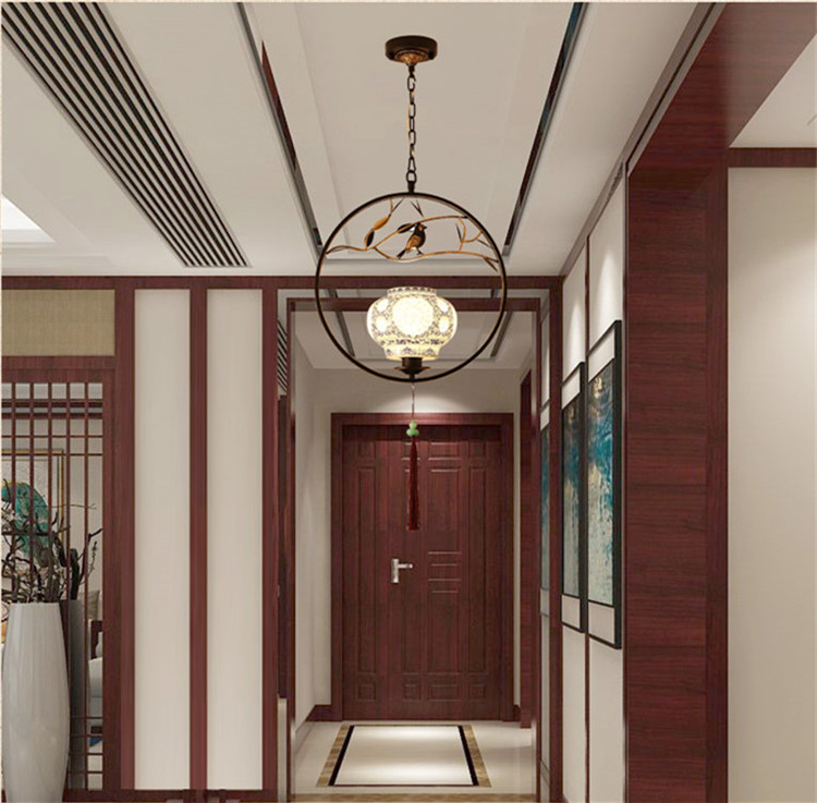 家佳樂文學(xué)仿青花瓷禪意禪意創(chuàng)意小鳥吊燈