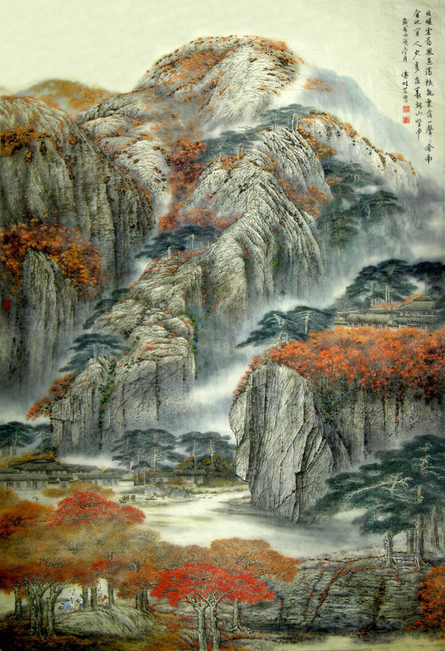 傅畦芷工筆色彩水墨國畫欣賞