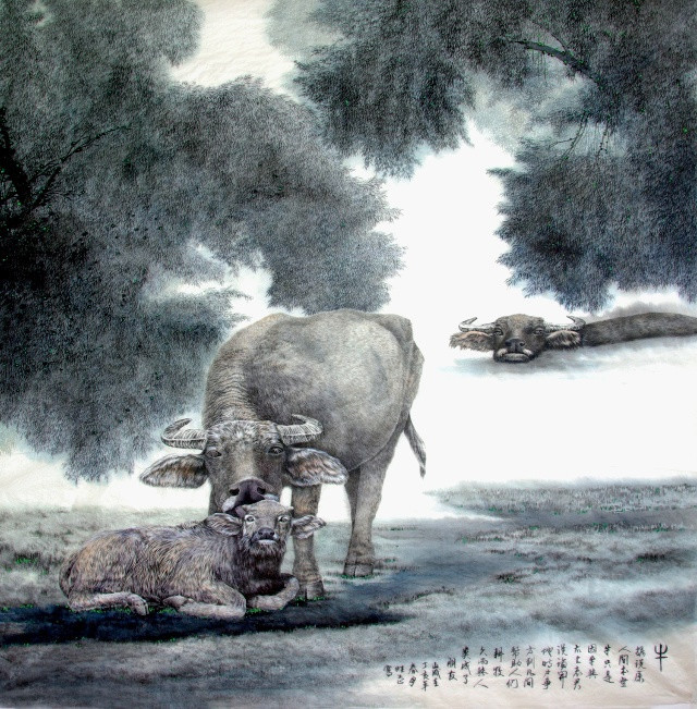 傅畦芷工筆動(dòng)物色彩水墨國(guó)畫欣賞