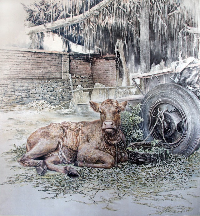 傅畦芷工筆動(dòng)物色彩水墨國(guó)畫欣賞