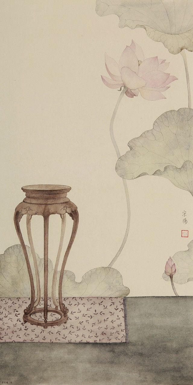 古典清雅宋揚(yáng)國畫植物家具工筆畫