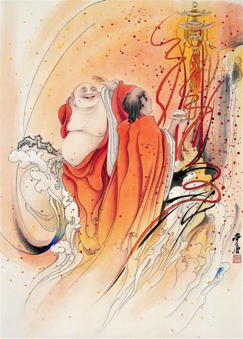 佛像畫(huà)家李唐工筆畫(huà)羅漢圖