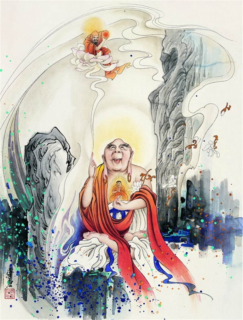 佛像畫(huà)家李唐工筆畫(huà)羅漢圖