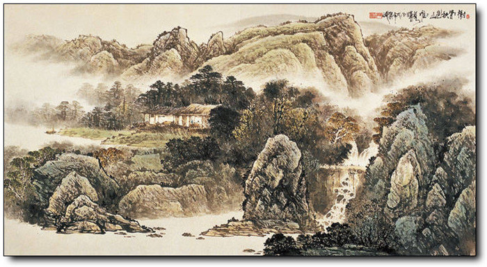 巍峨大氣的山水風(fēng)景水墨國(guó)畫作品欣賞