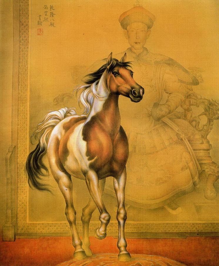 細(xì)膩畫工筆畫風(fēng)乾隆八駿圖