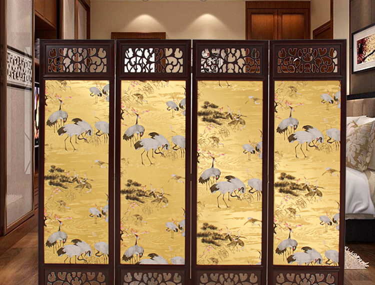 實(shí)木折屏雙面古典屏風(fēng)
