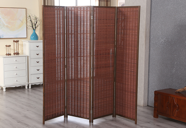 實(shí)木竹編簡(jiǎn)約新古典折疊屏風(fēng)